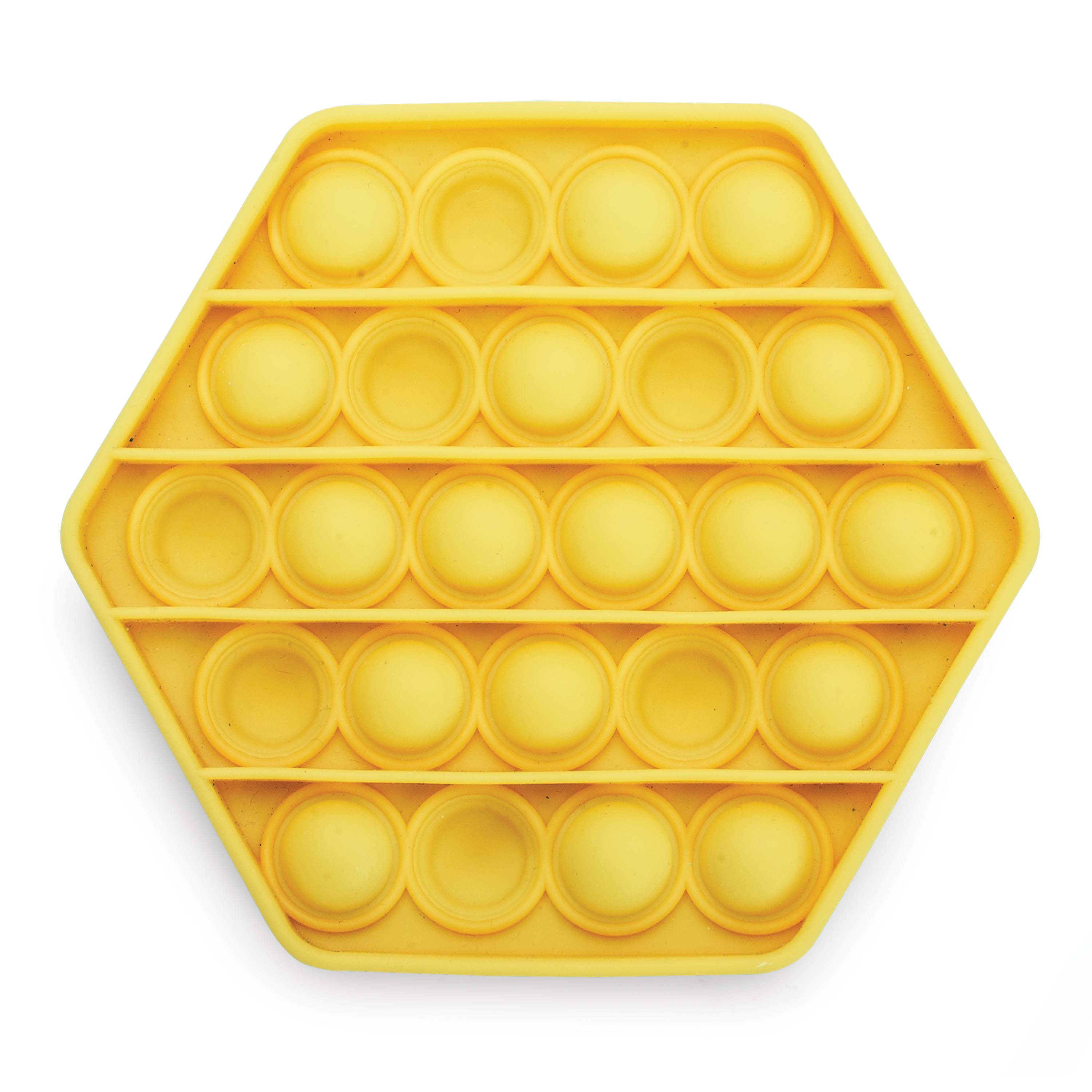 push and pop fidget toy yellow hexagon